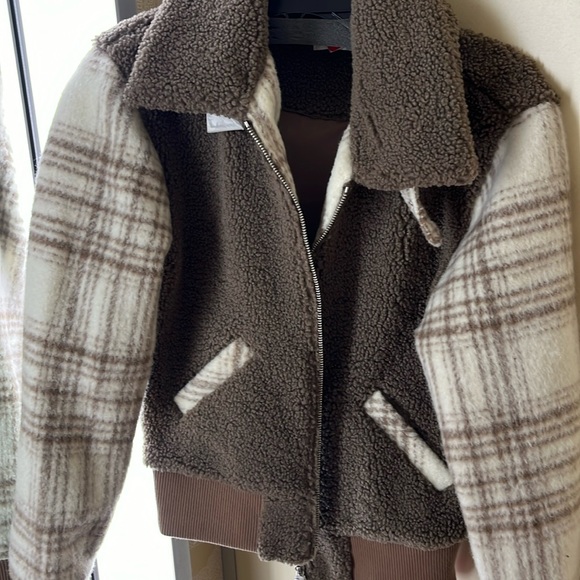 Jonathan Simkhai Standard Bobbi Sherpa Bomber Jacket sz xs - Picture 3 of 3